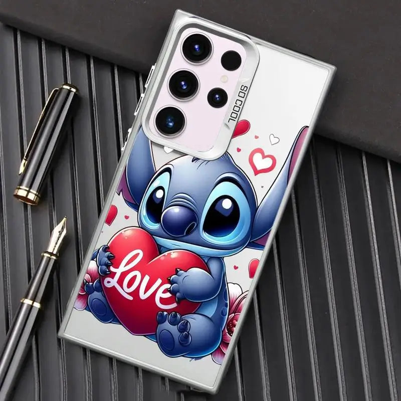 Disney Stitch Angel Art Shockproof Case For Samsung Galaxy S24 S23 S22 Ultra S20 FE S21 Plus Note 20 Silicone Shell Phone Cover