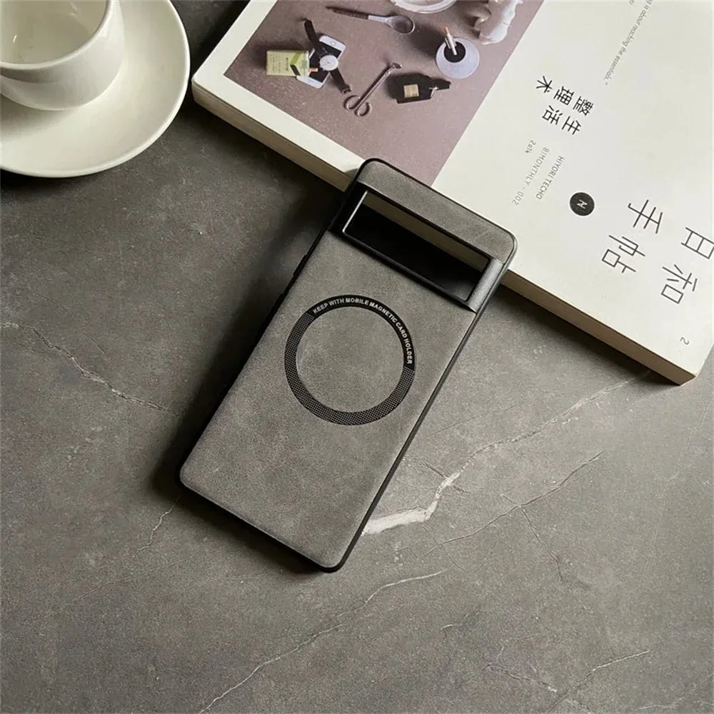 Luxury Magsafe Soft Leather Case For Google Pixel 9 7 8 Pro 6 XL 8A 7A 6A Magnetic Wireless Charging Skin Feel Shockproof Cover