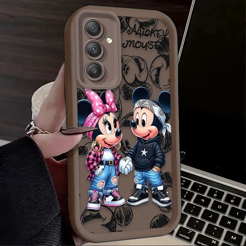 Fashion Disney Mickey Minnie Case for Samsung Galaxy S25 S24 S23 Ultra S22 S21 Plus FE 5G A54 A34 A14 A73 A53 A33 5G Soft Cover