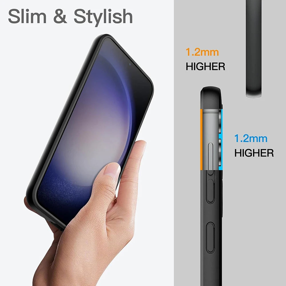 Shockproof Silicone TPU Phone Case For Samsung Galaxy S20 S21 S22 S23 S24 Ultra FE S10 S9 S8 Plus lite 5G Black Soft Back Cover