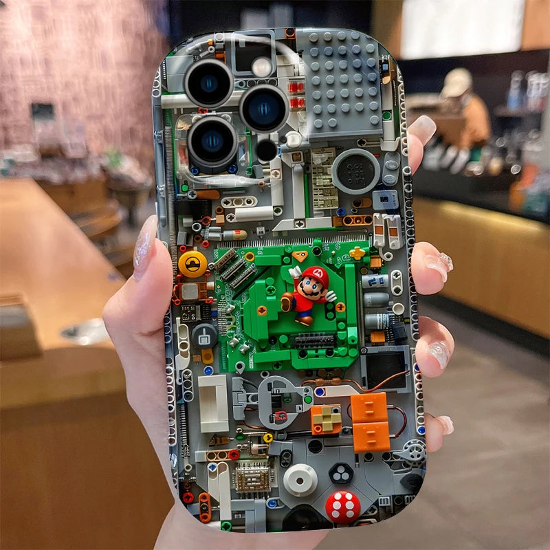 Super M-Marios Bros Case for iPhone 16 E 15 Pro Max 14 13 12 Mini 11 Pro Max XS X 8 7 Plus Soft Silicone Shockproof Covers Funda