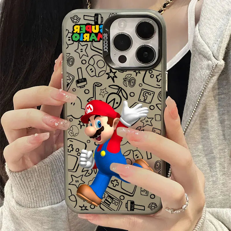 Cartoon S-Super M-Mario Bros Phone Case For iPhone 16 15 14 13 12 11 Pro Max XS Max XR 7 8 Plus Shockproof Silicone Matte Cover