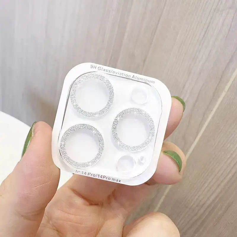 2PCS Bling Glitter Diamond Camera Lens Protector For Apple Iphone 16 15 13 12 Pro Max Sreen Protectors Film For iPhone 16 14plus