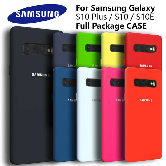 For S10 Case Original Samsung Galaxy S10 Plus S10e Silky Silicone Cover High Quality Soft-Touch Back Protective Galaxy S10+