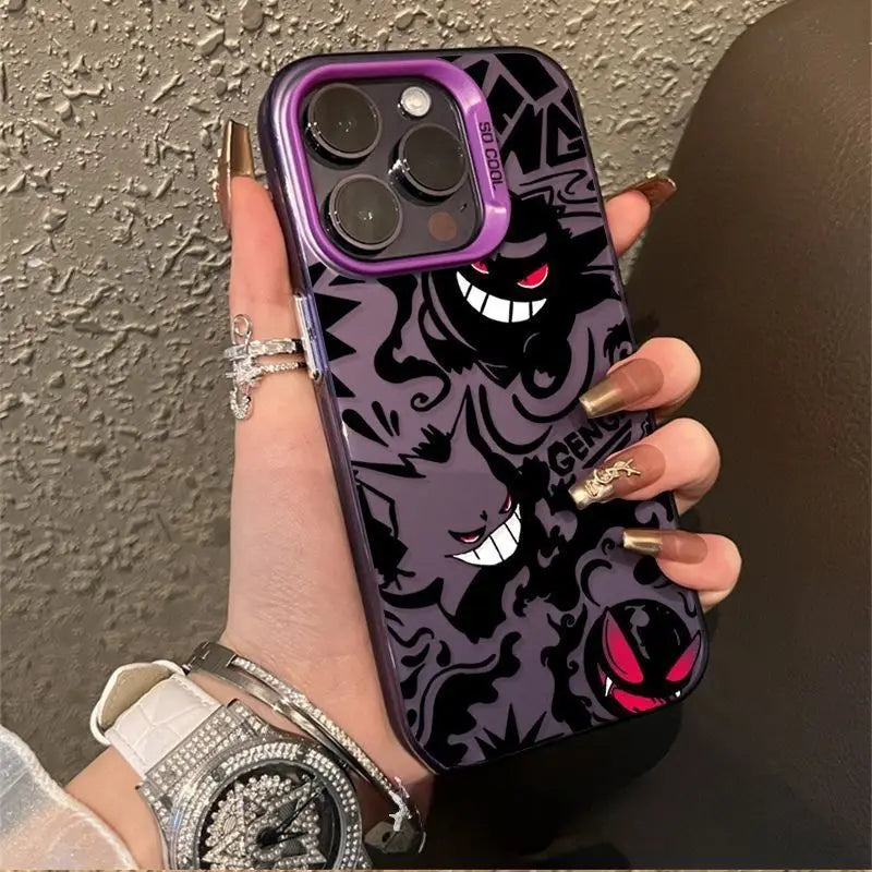 Anime Phone Case For Gengars P-Pokémons iPhone 16 15 14 13 12 11 Pro Max X XR XSMAX 8 7 Plus Candy Matte Shockproof Back Cover