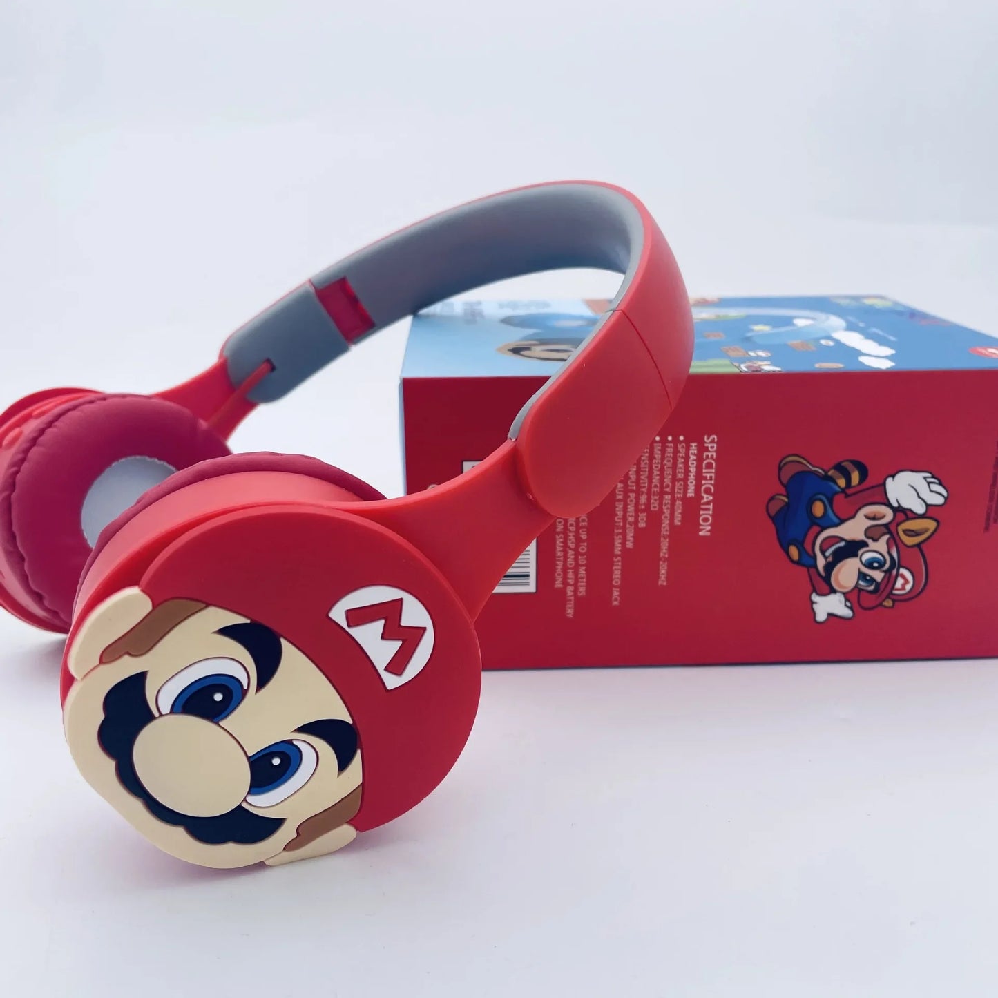 Super Mario Bros Wireless Bluetooth Headphones Anime 5.0 Gaming Headset Cartoon Sports Stereo Sound Earphones Fitness Headphones