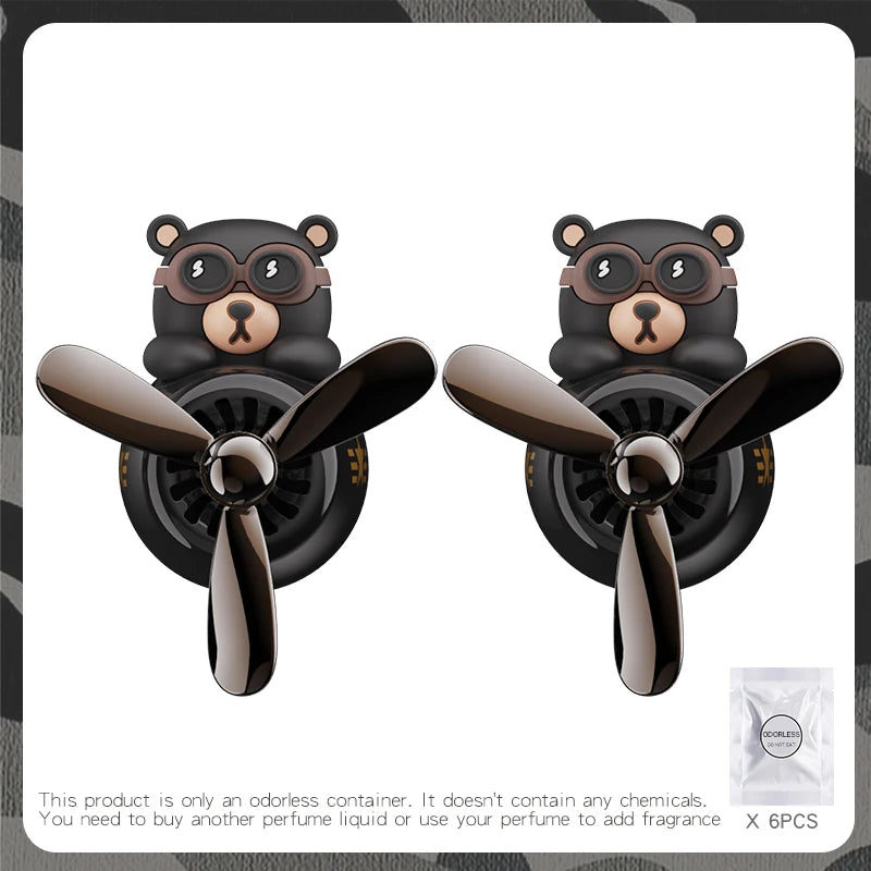 DIY aroma odorless car accessories interor decorations inside ornament plane pilot bear car air fresheners vent clip men cartoon