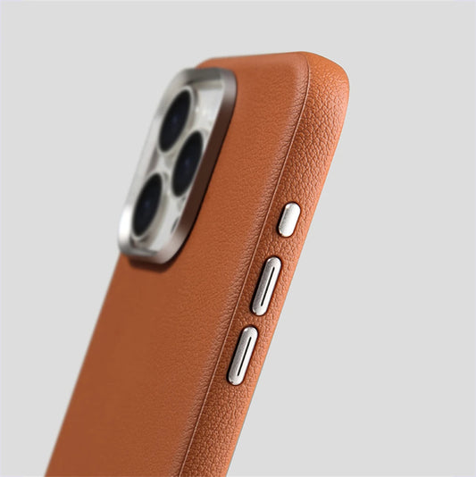 Luxury Business PU Leather Magnetic Case For iPhone 16 Plus 15 14 Pro Max Light Thin Magsafe Wireless Charge Shockproof Cover