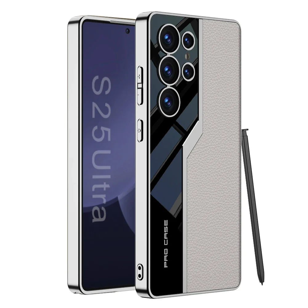 Thin TPU Soft Supercar Footage Case For Samsung Galaxy S23 S24 S25 Ultra 5G Plating Leather S24Ultra S25Ultra Protection Cover