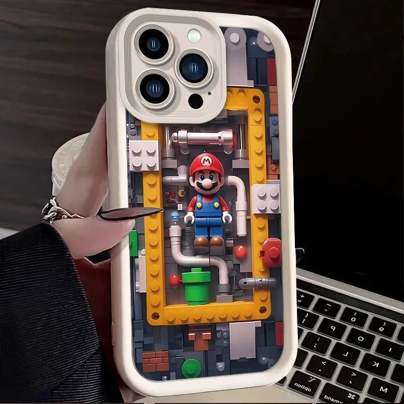 Cartoon Super M-Marios Bros Case for iPhone 16 E 15 Pro Max 14 Plus 13 12 Mini 11 Pro Max XS X 8 7 SE Liquid Silicone Back Cover