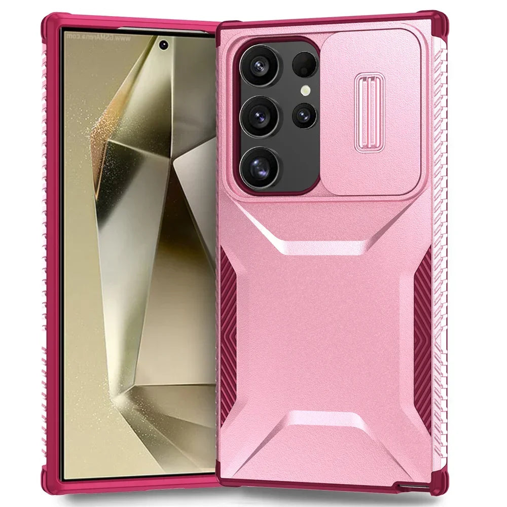 Case For Samsung Galaxy S25 S24 S23 Ultra Plus FE A55 A35 A56 A36 5G Military Grade Shockproof Protective Slide Camera Cover