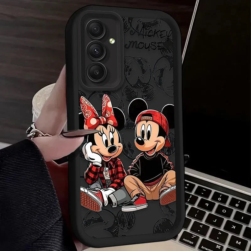 Fashion Disney Mickey Minnie Case for Samsung Galaxy S25 S24 S23 Ultra S22 S21 Plus FE 5G A54 A34 A14 A73 A53 A33 5G Soft Cover