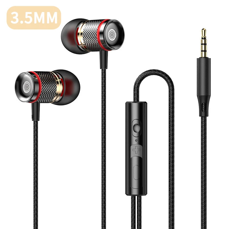 Digital Chip Wired Earphone 3.5mm AUX/Type C In-Ear 9D HiFi Surround Heavy Bass In-Ear Headsets For Samsung Huawei Xiaomi MP3 PC