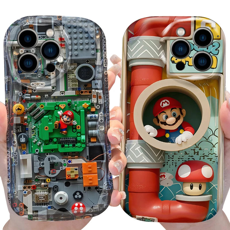 Super M-Marios Bros Case for iPhone 16 E 15 Pro Max 14 13 12 Mini 11 Pro Max XS X 8 7 Plus Soft Silicone Shockproof Covers Funda