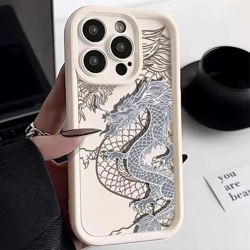 East Dragon Phone Case For Samsung Galaxy S25 S24 S23 S22 Ultra FE A55 A54 A34 A15 A14 A35 A52 A53 5G Shockproof Silicone Cover