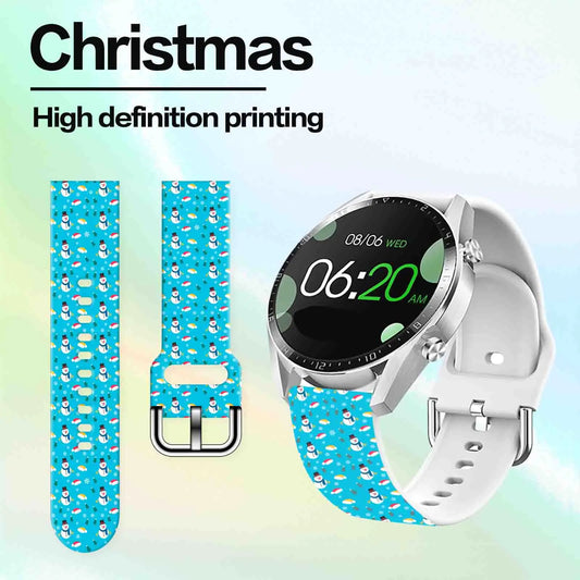 20mm Christmas Series 5 Print Strap for Samsung Galaxy Watch 7/6/5 40mm 44mm Band Replaceable Bracelet for Xiaomi Huawei Amazfit