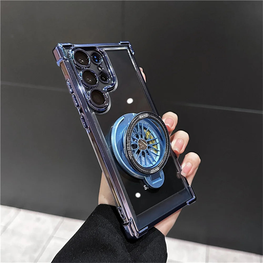 Shockproof Airbags Armor Magnetic Transparent Case for Samsung S25 S24 Ultra S23 Fe S22 Plus A16 A54 A34 A15 A25 A35 A55 A24 A53