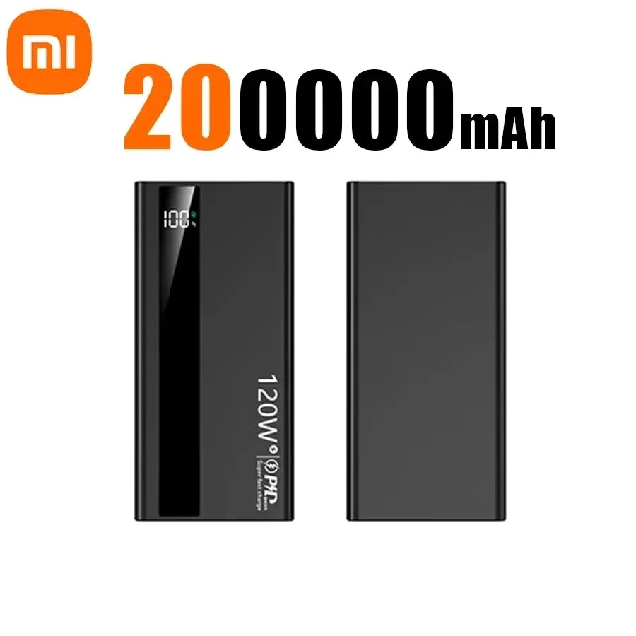 Xiaomi 120W 200000mAh High Capacity Power Bank Super Fast Charging Power Bank Portable Battery Charger For iPhone Samsung Huawei