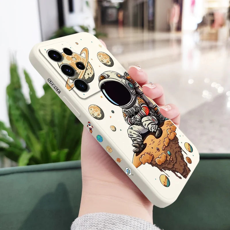 Saturn Cute Child Phone Case For Samsung Galaxy S25 S24 S23 S22 S21 S20 S10 Ultra Plus FE Note 20 Ultra 10 9 Plus Cover