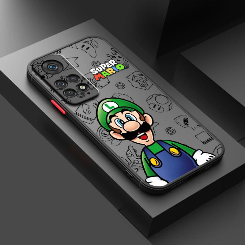 Anime Super M-Mario Cute Art Frosted Translucent For Redmi Note 13 12 12S 12T 11 11T 11E 10 10S 9 Pro Plus 5G Back Phone Case