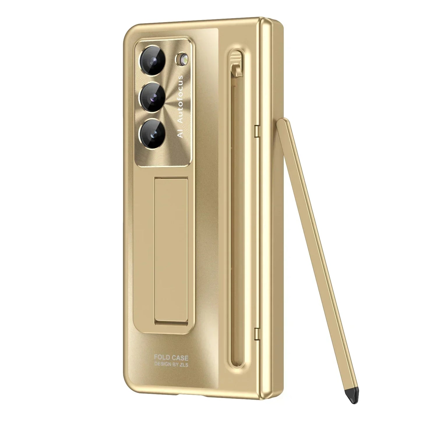 With Touch Pen Tempered Glass Film Stand Fold Phone Cover for Samsung Galaxy Z Fold 6 5 4 5G 360 Full Protection Hinge Case