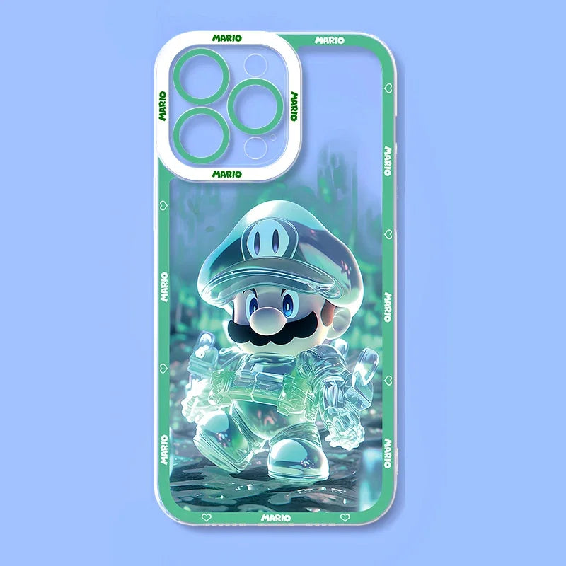 Super M-Marios Bros Clear Case for Samsung Galaxy S23 S22 Ultra S21 S20 FE S10 Plus Note 20 10 9 A32 A52S A52 A72 Silicone Cover