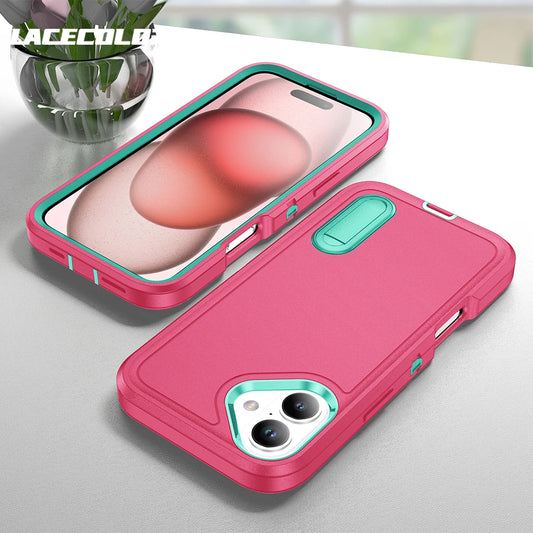 Military Grade Protection Stand Holder Case For iPhone 16 15 14 13 12 11 Pro XS Max X XR 8 7 6 Plus SE Hybrid Bumper Hard Cover