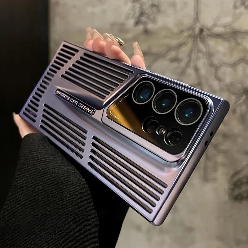 Luxury Heat Dissipation Case For Samsung Galaxy S25 S24 Ultra S23 Plus S22 Breathable Cooling Titanium Shockproof Bumper Cover