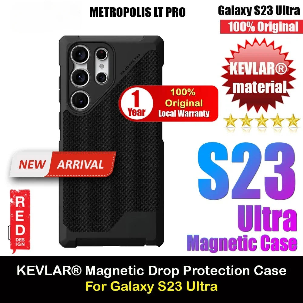 Kevlar Monarch Pro Serie High Qualitiy Drop Protection Case with Magnetic Charging Compatible for Samsung Galaxy S24 Ultra Cover