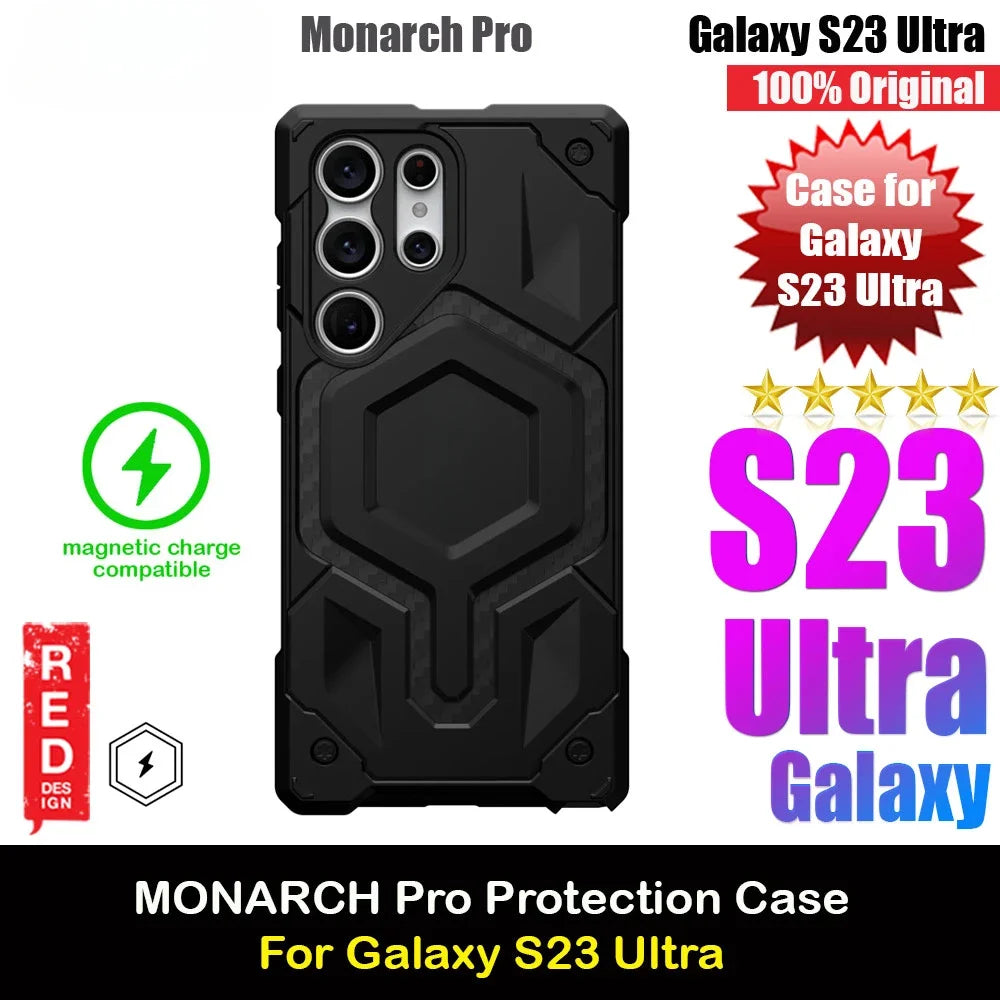Kevlar Monarch Pro Serie High Qualitiy Drop Protection Case with Magnetic Charging Compatible for Samsung Galaxy S24 Ultra Cover