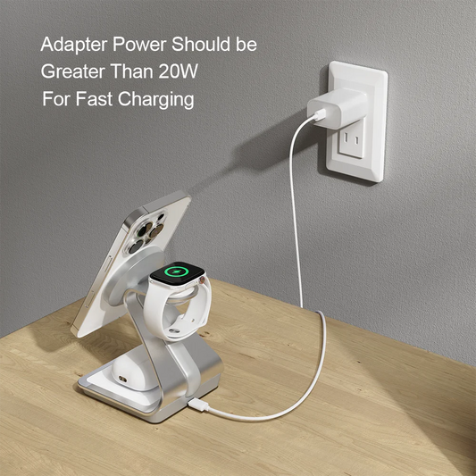 Bonola Magnetic 3 in 1 Wireless Charger for iPhone 16/15/13/14 Pro/12 30W Wireless Charging Station for Apple Watch/AirPods Pro