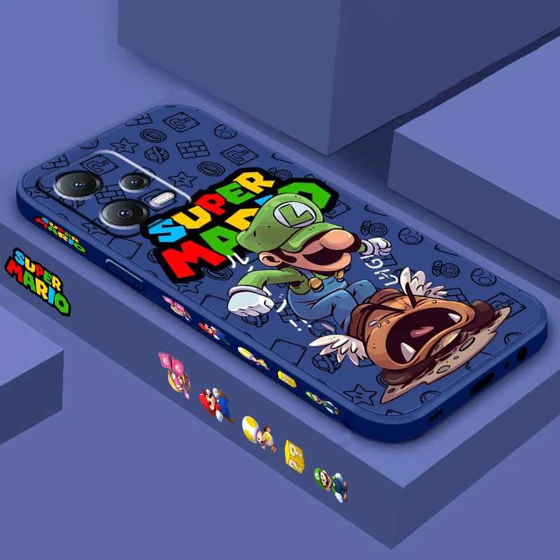 S-Super M-Marios B-Bros Liquid Left Rope For Xiaomi Redmi Note 13 12 12S 12R 11 11T 11S 10 10S Pro Plus 5G Back Phone Case