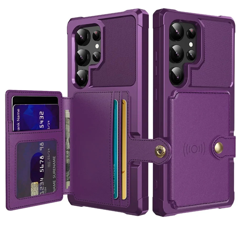 Card Wallet Case for Samsung Galaxy S24 S23 FE S25 S23 Plus S22 S21 Ultra A56 A36 A55 A35 A15 A54 A34 A52S A14 A05S A05 A24 A16
