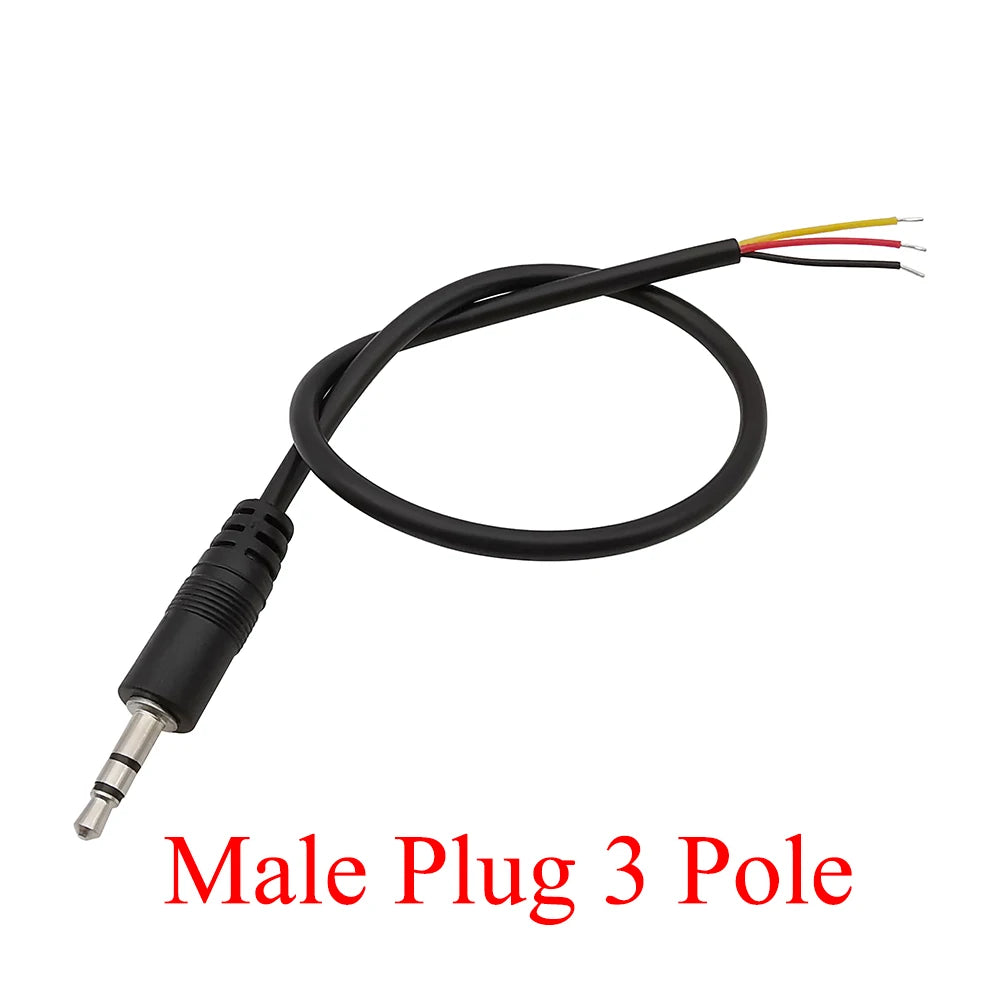 1/2/3/5Pcs 3.5mm Audio Cable Connector 2 3 4 Pole Mono Stereo Male Plug Female Jack Extension Wire AUX Headphone DIY Repair 30cm
