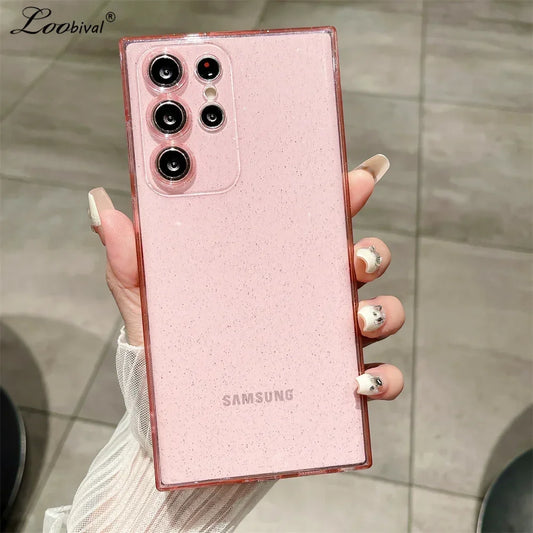 Glitter Transparent Ultra Slim Case for Samsung Galaxy S24 S25 Ultra S23 S22 Plus S21 S20 FE A55 A54 A53 A52 A35 A34 TPU Cover