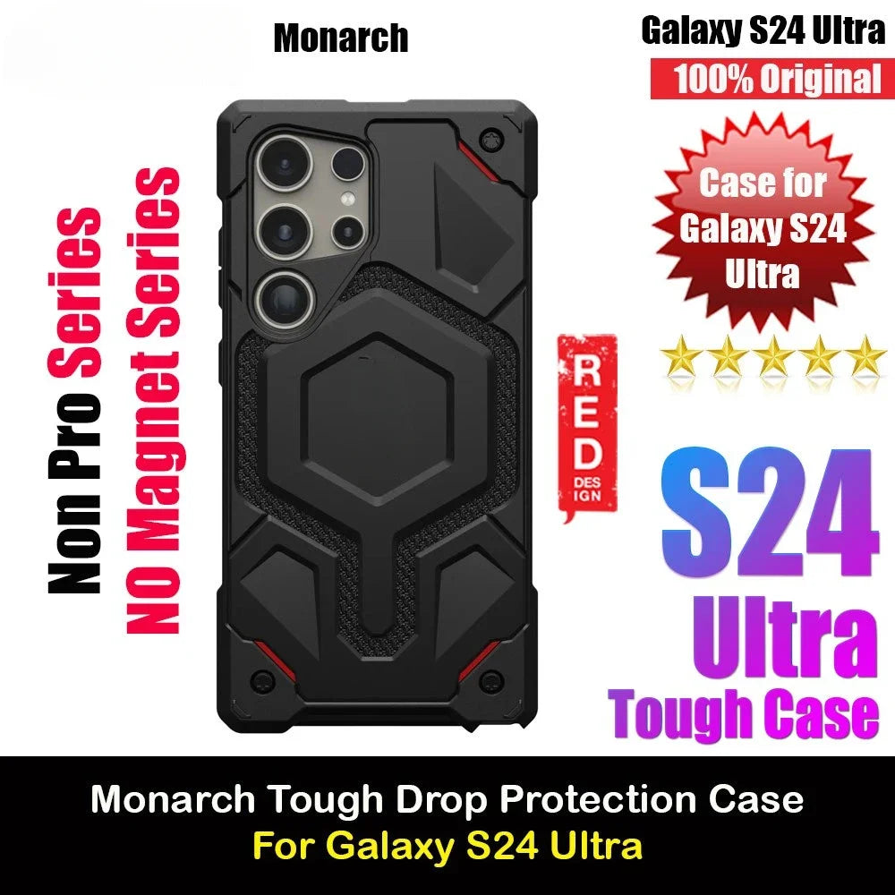 Kevlar Monarch Pro Serie High Qualitiy Drop Protection Case with Magnetic Charging Compatible for Samsung Galaxy S24 Ultra Cover