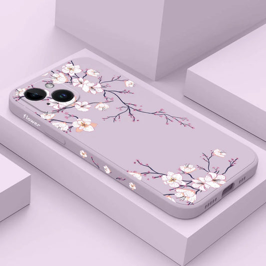 Plum Blossom Phone Case For iPhone 16 15 14 13 12 11 Plus Pro Max Mini X XR XS Plus Cover