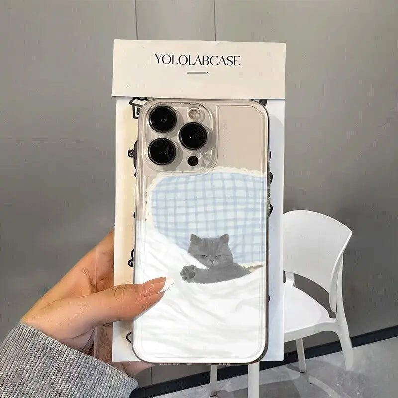 Doodle Angry Cat Case for Samsung Galaxy S25 S24 Ultra S23 S22 Plus S20 FE A56 A16 5G A15 A26 A36 A55 A35 A34 A54 Couple Cover