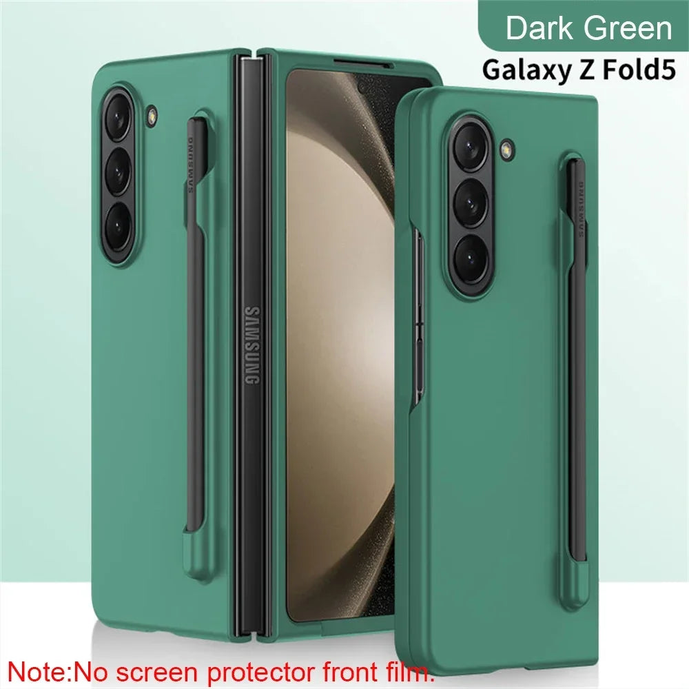 Skin Feel Slim Case for Samsung Galaxy Z Fold 6 5 4 3 with Stylus Pen Slot Holder Plastic Fold Shockproof Protection Hard Cover