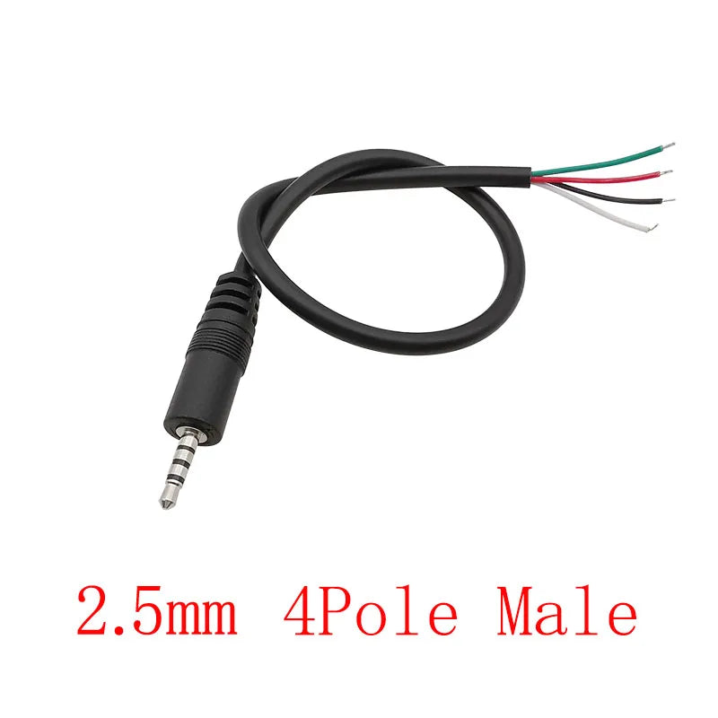 1Pcs 2.5/3.5mm Male Plug/Female Jack Mono/Stereo AUX 2/3/4Pole To Bare Wire Connector DIY Audio Headphone Repair Extension Cable