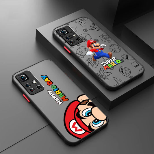 Anime Super M-Mario Cute Art Frosted Translucent For Redmi Note 13 12 12S 12T 11 11T 11E 10 10S 9 Pro Plus 5G Back Phone Case