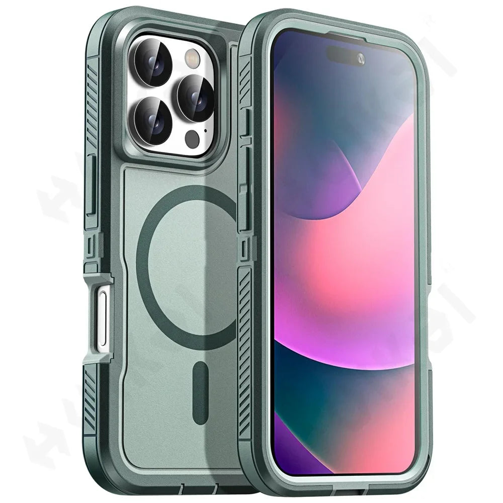 Case For iPhone 16 15 14 13 12 11 Pro XR Max Plus Heavy Duty Shockproof Anti-Scratch Rugged Protective with Kickstand Cover