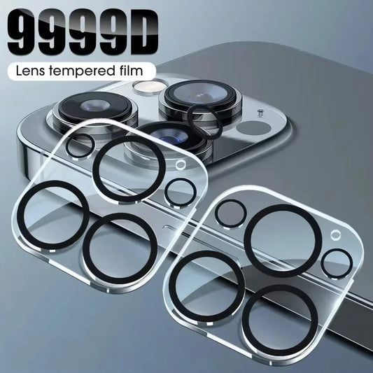 1-5Pcs Tempered Glass for iPhone 16 15 12 11 14 13 Pro Max 16 Plus Mini Camera Lens Protector Black Circle Protective Lens Film