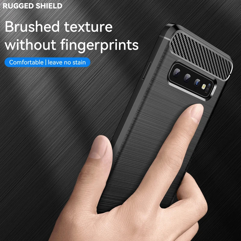 Shockproof Silicone Case For Sansung Galaxy S10 S10E S10Plus  Fiber Case Fundas