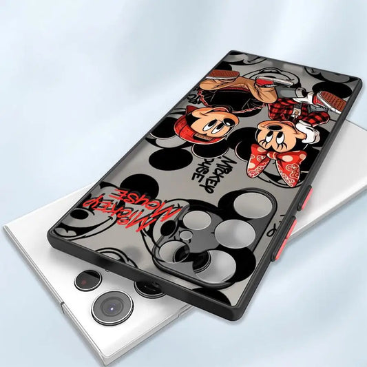 Cool Disney Mickey Minnie Matte Case for Samsung Galaxy S24Ultra S23 S25 Ultra S20 FE S21 S22 Plus S10 S9 S23 5G Phone Cover