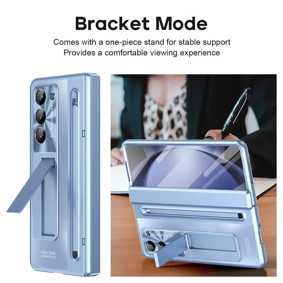 With Touch Pen Tempered Glass Film Stand Fold Phone Cover for Samsung Galaxy Z Fold 6 5 4 5G 360 Full Protection Hinge Case