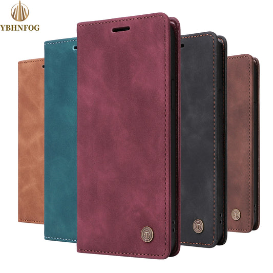 Leather Flip Phone Case For Samsung Galaxy S9 S10 Plus S20 S21 FE S22 S23 S24 Ultra Note 9 10 Plus 20 Ultra Luxury Wallet Cover