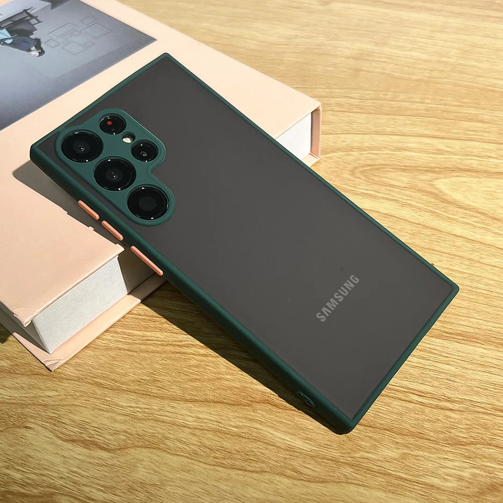 Luxury Aromr Shockproof Case For Samsung Galaxy S24 S21 S22 S23 Plus S20 S21 FE S24 Ultra 5G Skin Feel Protective Cover Cases