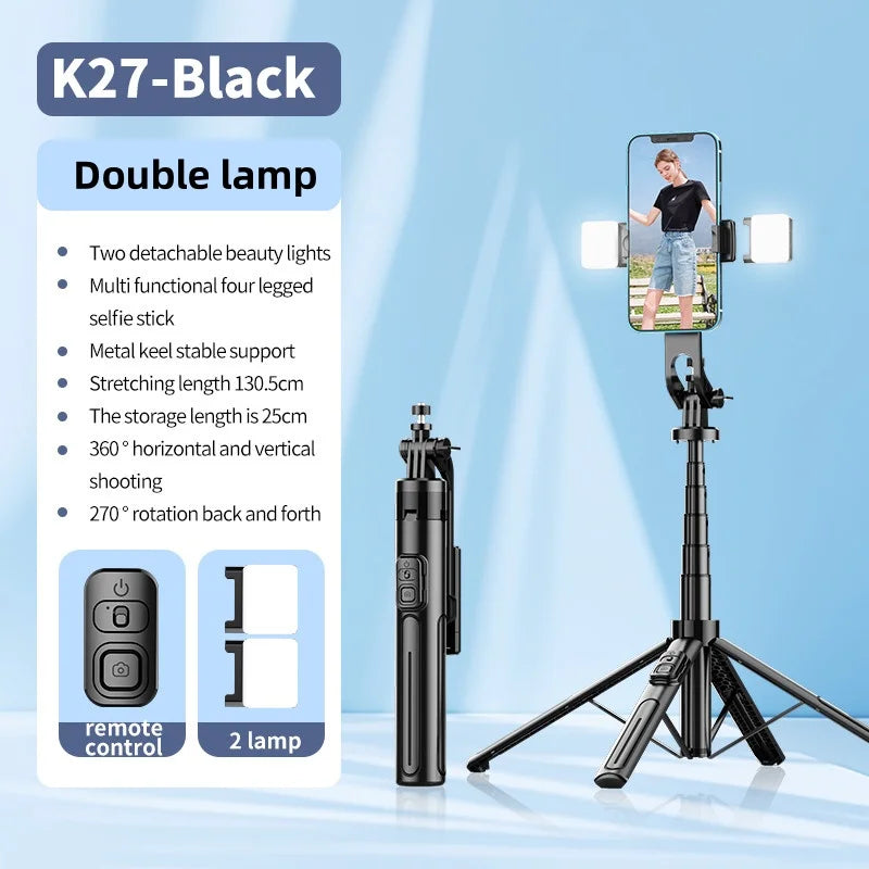 FANGTUOSI 2025 new Tripods For Mobile Phone Camera Holder Clip Smartphone Monopod With big light and microphone Stand For Phone