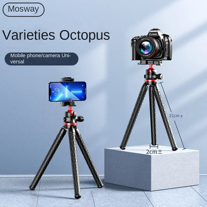 BSLIUFANG 2025 new Flexible Octopus Tripod 2in1 Design Tripod With Phone Holder Side Cold Shoe 1/4'' Screw for Phone Camera DSLR